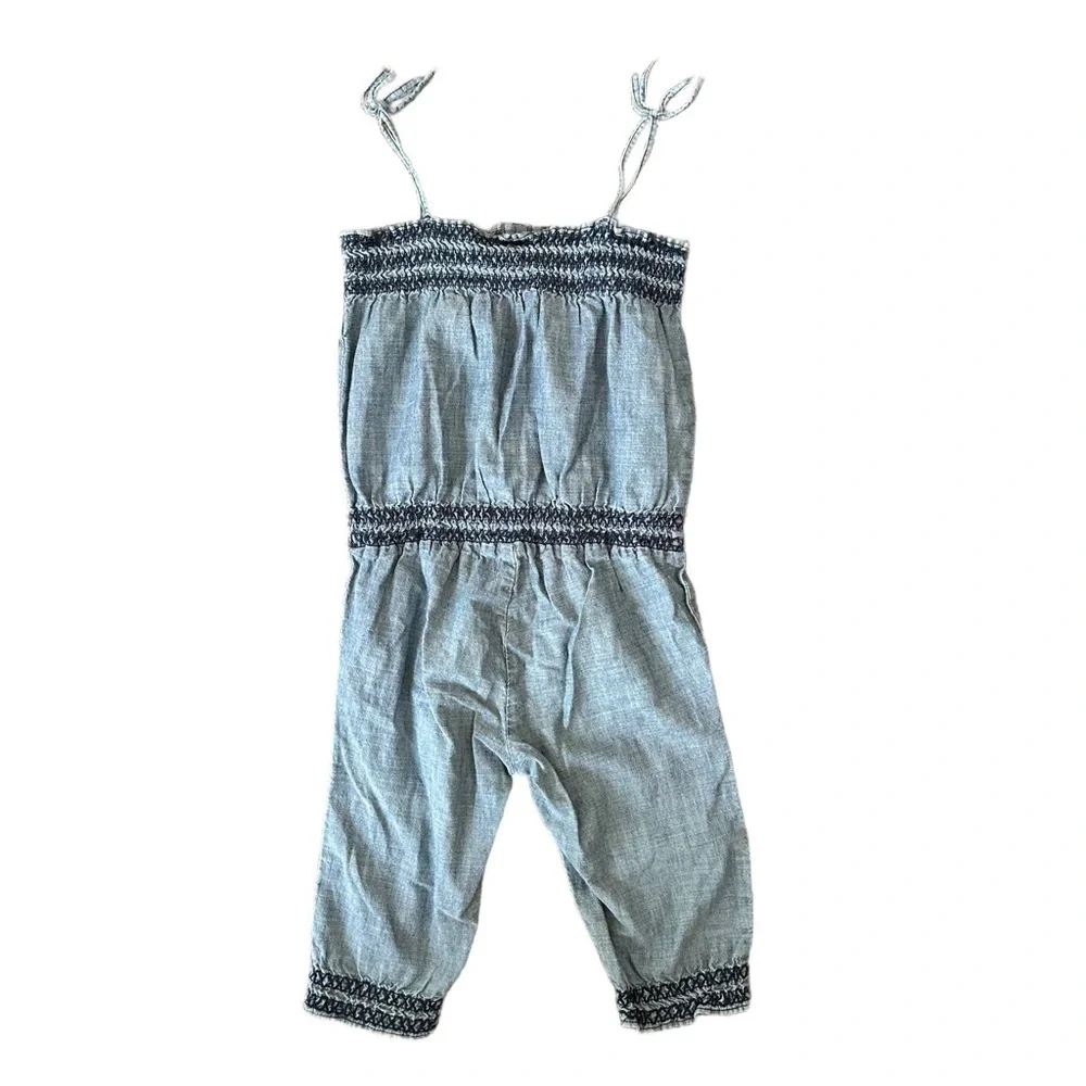 Baby Gap Chambray and ruched jumper romper Size 3T